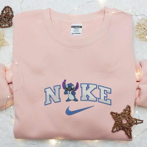 Stitch x Nike Embroidered Sweatshirt Lilo and Stitch Disney Embroidered Shirt The Best Gift