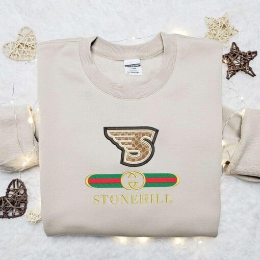 Stonehill Skyhawks x Gucci Embroidered Shirt NCAA Sports Embroidered Hoodie Best Gift Idea