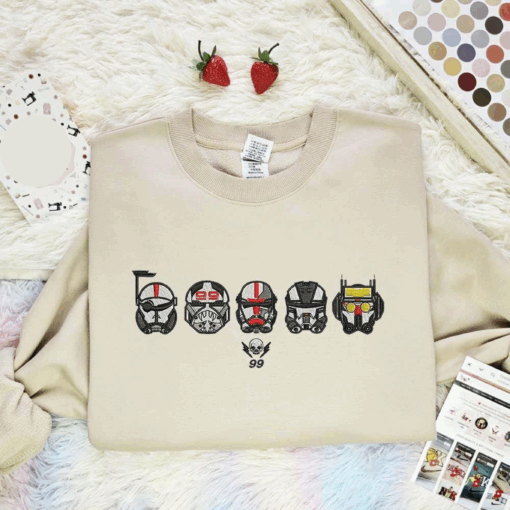 Stormtroopers Face Line 99 Embroidered Shirt Star Wars Movie Embroidered Hoodie, Best Gift For Fans