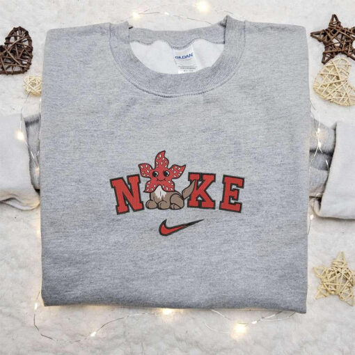 Stranger Things x Nike Embroidered Sweatshirt Walt Disney Characters Embroidered Shirt Best Halloween Gift Ideas