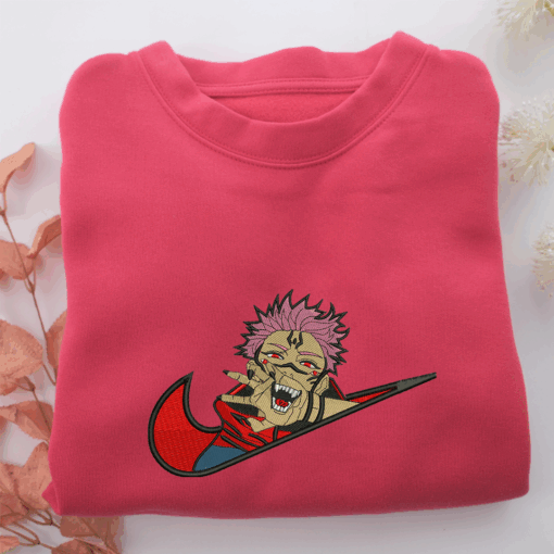 Sukuna Swoosh Nike Embroidered Sweatshirt, Nike Movie Inspired, Best Gifts Idea For Him Her - Image 5