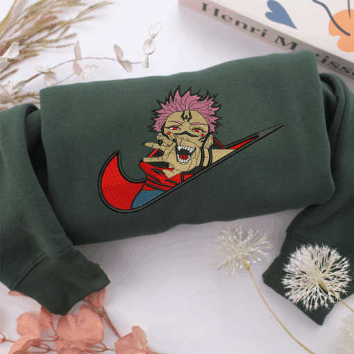 Sukuna Swoosh Nike Embroidered Sweatshirt, Nike Movie Inspired, Best Gifts Idea For Him Her - Image 3
