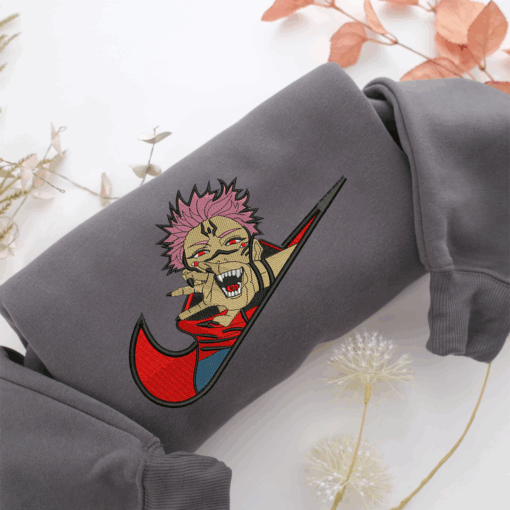 Sukuna Swoosh Nike Embroidered Sweatshirt, Nike Movie Inspired, Best Gifts Idea For Him Her - Image 4