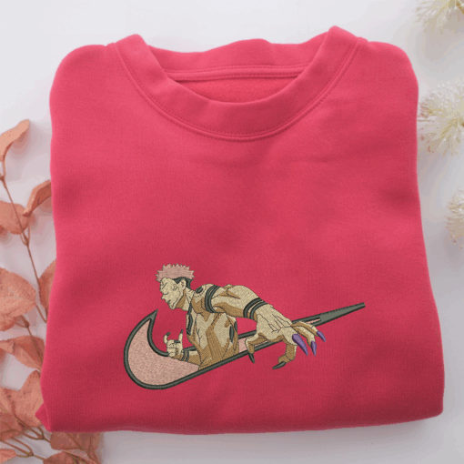 Sukuna Swoosh v2 Nike Embroidered Sweatshirt, Nike Movie Inspired, Best Gifts Idea For Him Her - Image 5