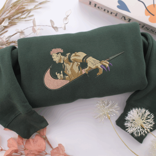 Sukuna Swoosh v2 Nike Embroidered Sweatshirt, Nike Movie Inspired, Best Gifts Idea For Him Her - Image 3