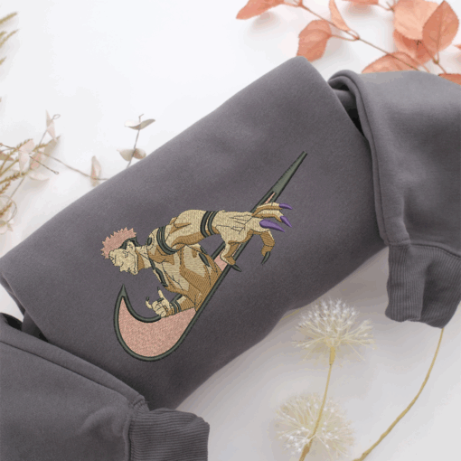 Sukuna Swoosh v2 Nike Embroidered Sweatshirt, Nike Movie Inspired, Best Gifts Idea For Him Her - Image 4