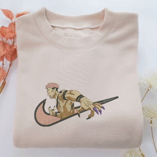 Sukuna Swoosh v2 Nike Embroidered Sweatshirt, Nike Movie Inspired, Best Gifts Idea For Him Her