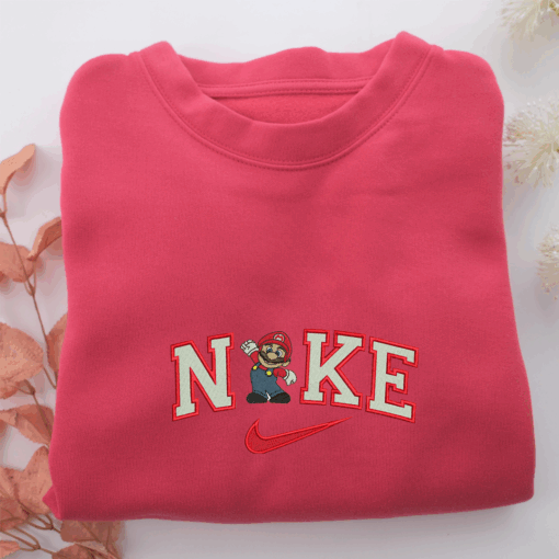 Super Mario Nike Embroidered Sweatshirt, Nike Movie Inspired, Best Gifts Idea For Him Her - Image 5