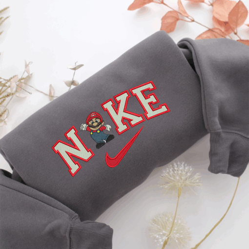 Super Mario Nike Embroidered Sweatshirt, Nike Movie Inspired, Best Gifts Idea For Him Her - Image 4