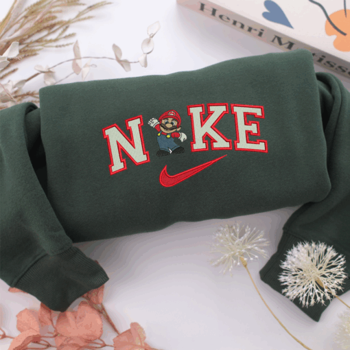 Super Mario Nike Embroidered Sweatshirt, Nike Movie Inspired, Best Gifts Idea For Him Her - Image 3