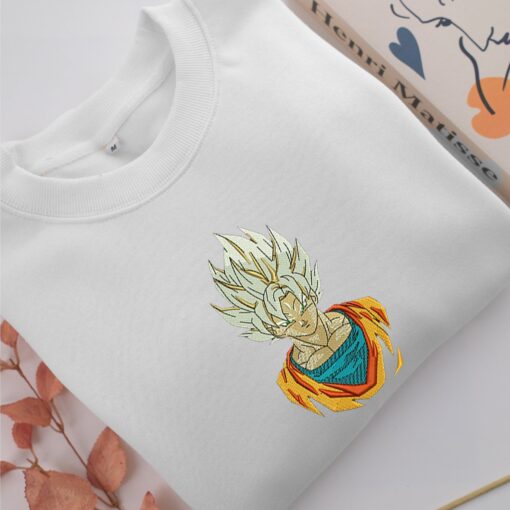 Super Saiyan Goku Nike Embroidered Sweatshirt, Nike Movie Inspired, Best Gifts Idea For Him Her - Image 3