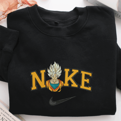 Super Saiyan Goku Nike Embroidered Sweatshirt, Nike Movie Inspired, Best Gifts Idea For Him Her - Image 4