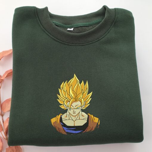Super Saiyan Goku v3 Nike Embroidered Sweatshirt, Nike Movie Inspired, Best Gifts Idea For Him Her - Image 3