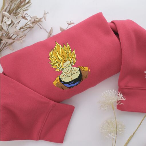 Super Saiyan Goku v3 Nike Embroidered Sweatshirt, Nike Movie Inspired, Best Gifts Idea For Him Her - Image 4