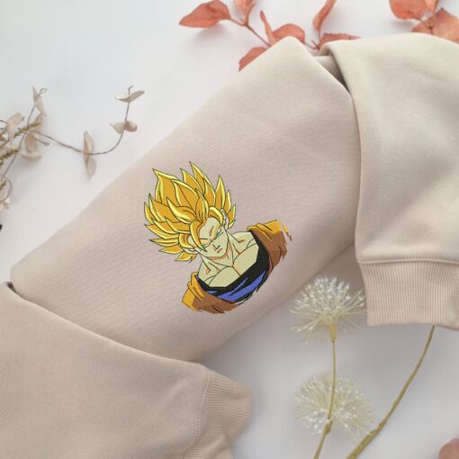 Super Saiyan Goku v3 Nike Embroidered Sweatshirt, Nike Movie Inspired, Best Gifts Idea For Him Her