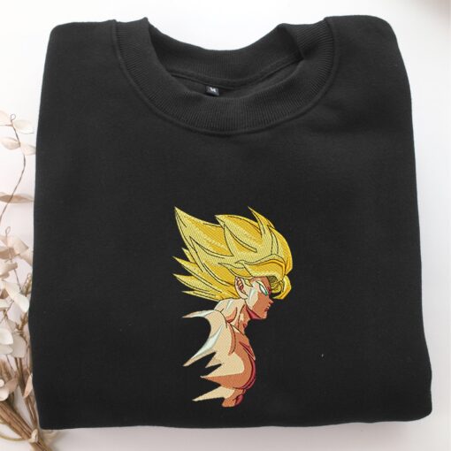 Super Saiyan Goku v4 Nike Embroidered Sweatshirt, Nike Movie Inspired, Best Gifts Idea For Him Her - Image 5