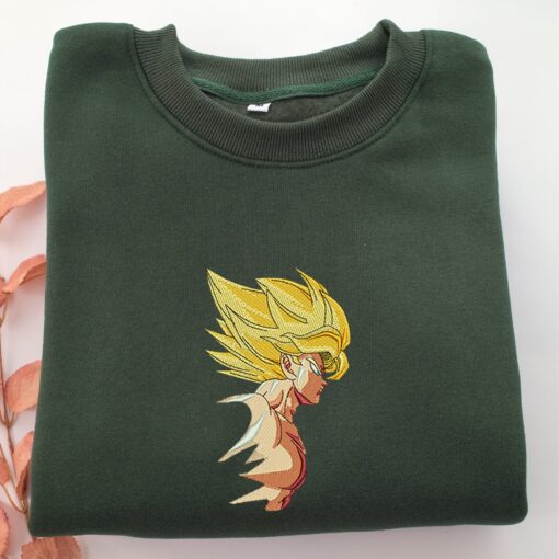 Super Saiyan Goku v4 Nike Embroidered Sweatshirt, Nike Movie Inspired, Best Gifts Idea For Him Her - Image 3