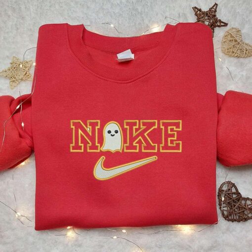 Sweet Ghost Pummkin x Nike Embroidered Shirt Halloween Embroidered Shirt Custom Nike Embroidered Shirt