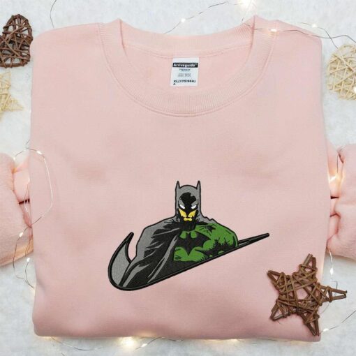 Swoosh x Batman Embroidered Sweatshirt Marvel and DC Comics Embroidered Shirt The Best Gift
