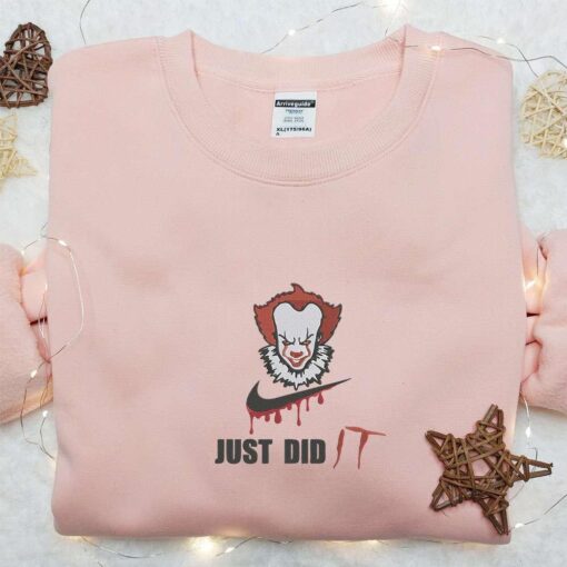 Swoosh x Pennywise Just Did It Embroidered Sweatshirt IT Horror Movie Embroidered Shirt The Best Halloween Gift