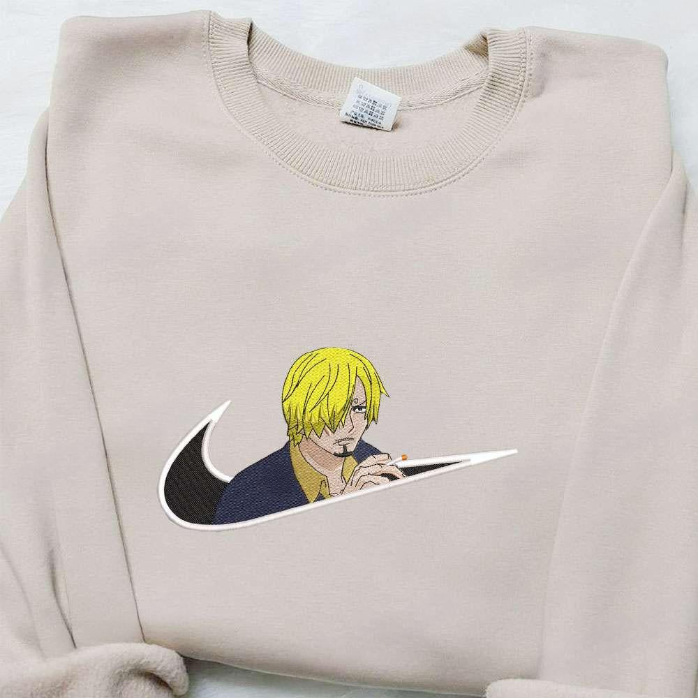 Swoosh X Sanji Anime Embroidered Hoodie Cool Anime Clothing , Anime Embroidered T-shirt Sweatshirt Hoodie, Inspired Anime Movie, Best Gift for Anime Fans