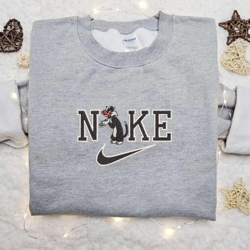 Sylvester x Nike Embroidered Hoodie Walt Disney Characters Embroidered Shirt Best Birthday Gift Ideas for Family