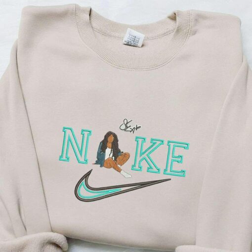 SZA x Nike Celebrity Embroidered Shirt Custom Nike Embroidered T shirt Best Gift for Family