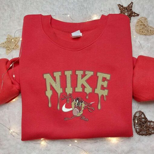Tasmanian Devil x Nike Embroidered Sweatshirt Looney Tunes Disney Embroidered Shirt Nike Inspired Embroidered Shirt