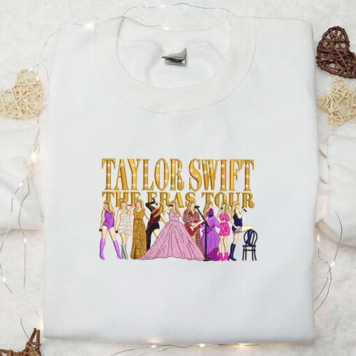 Taylor Swift The Eras Tour Embroidered Shirt Celebrity Embroidered Hoodie Best Music Gift For Fans