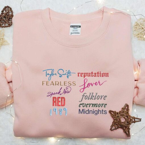 Taylor Swifts Albums Embroidered Shirt Celebrity Embroidered Hoodie Best Music Gift For Fans