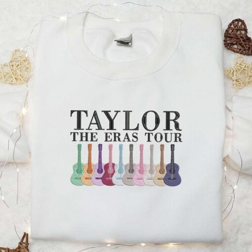 Taylor The Eras Tour Guitars Embroidered Shirt Celebrity Embroidered Hoodie Best Music Gift For Fans