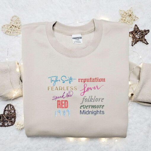Taylors Albums Embroidered Shirt Celebrity Embroidered Hoodie Best Music Gift For Fans 2