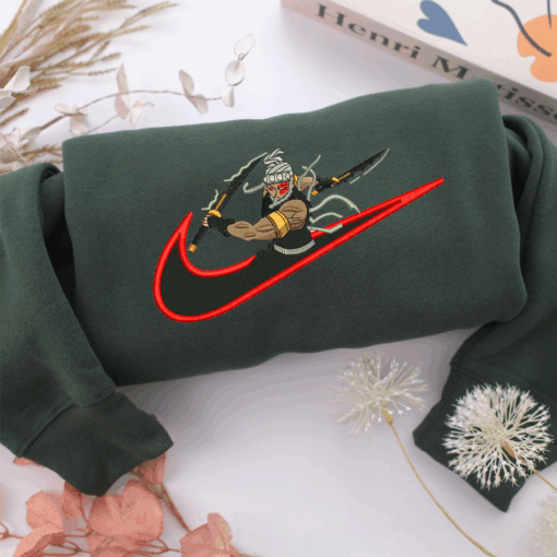 Tengen Uzui Swoosh Nike Embroidered Sweatshirt, Nike Movie Inspired, Best Gifts Idea For Him Her - Image 3