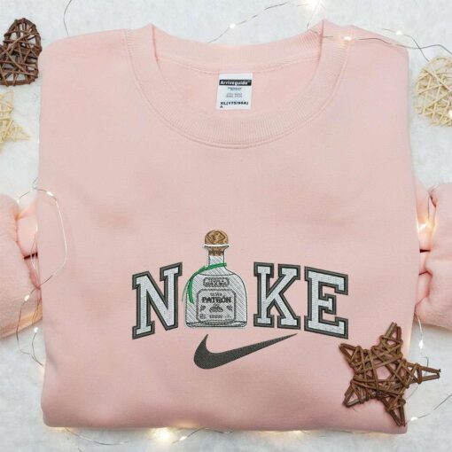 Tequila x Nike Embroidered Shirt Favorite Drink Embroidered Shirt Custom Nike Embroidered T shirt