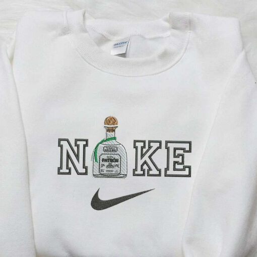 Tequila x Nike Embroidered Sweatshirt Favorite Drink Embroidered Shirt Nike Inspired Embroidered Shirt