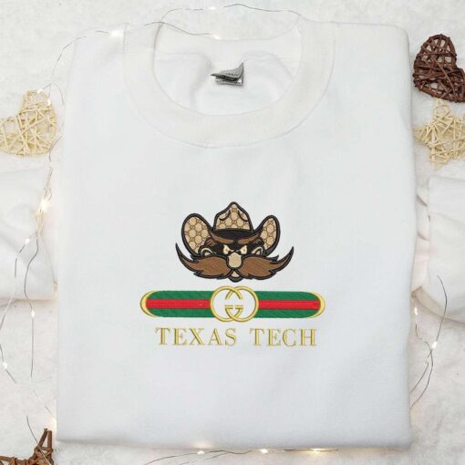 Texas Tech Raiders x Gucci Embroidered Shirt NCAA Sports Embroidered Hoodie Best Gift Idea