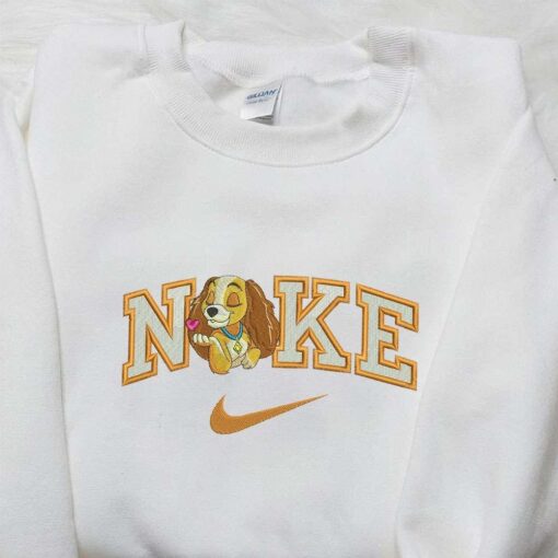 The Lady x Nike Embroidered Shirt Lady And The Tramp Embroidered Shirt Custom Nike Embroidered Shirt