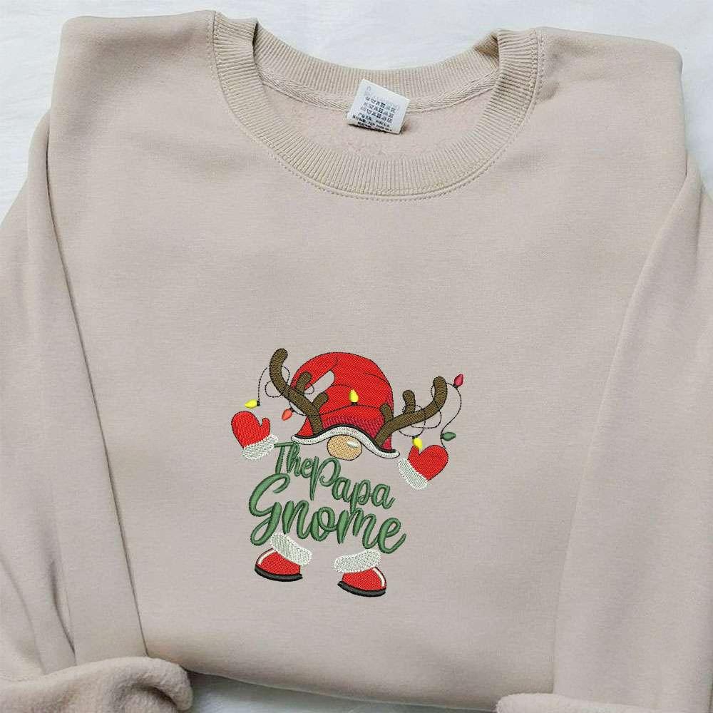 The Papa Gnome Embroidered Shirt Christmas Embroidered Hoodie Best Gifts For Family