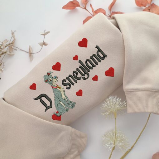 The Tramp Disneyland Embroidery, Disneyland Embroidered Sweatshirt, Movie Disney Inspired, Best Gifts Idea For Him Her Design File