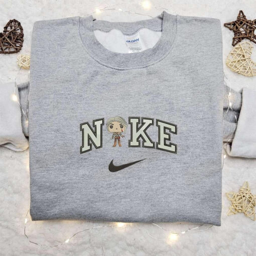 The Witcher Chibi x Nike Swoosh Embroidered Shirt Nike Inspired Embroidered Hoodie Best Gifts For Family
