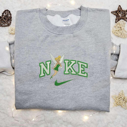 Thinkerbell x Nike Cartoon Embroidered Sweatshirt Disney Characters Embroidered Shirt Best Gift Ideas for Family