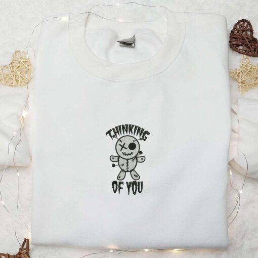 Thinking Of You Voodoo Doll Embroidered Shirt Spooky Embroidered Shirt Best Gift Ideas