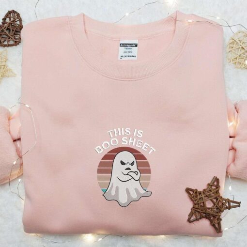This Is Boo Sheet Embroidered Hoodie Cute Embroidered Sweatshirt Best Gift Ideas For Family