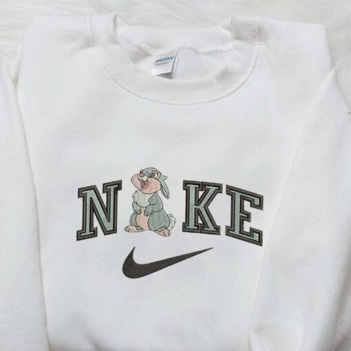 Thumper Bunny x Nike Embroidered Sweatshirt Bambi Embroidered Shirt Nike Inspired Embroidered Shirt
