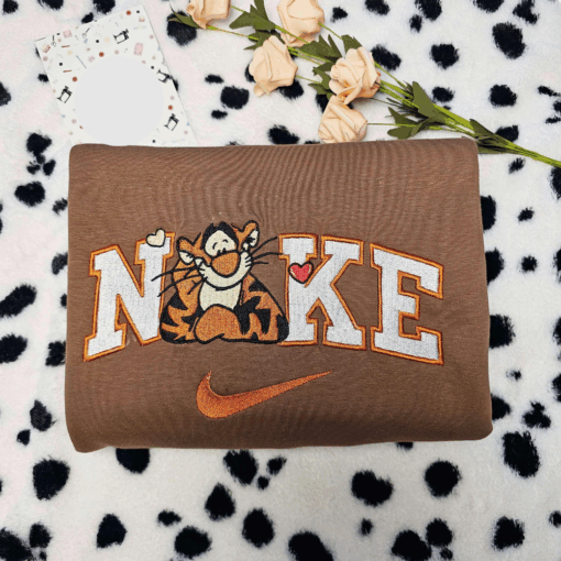 Tigger Love Heart Disney Characters Embroidered Shirt