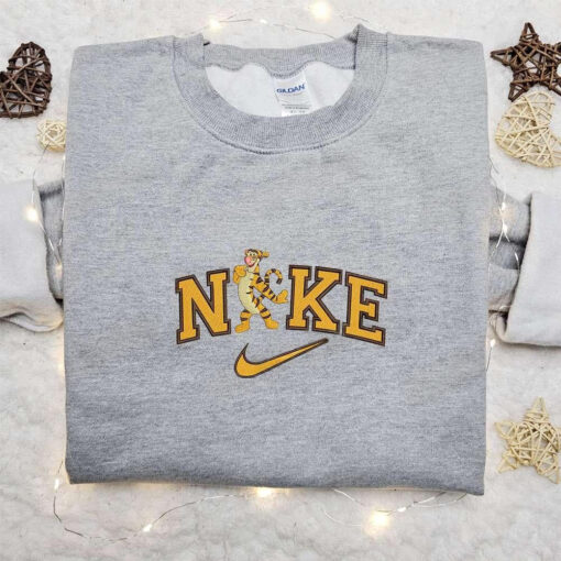 Tigger x Nike Embroidered Shirt Disney Winnie The Pooh Embroidered Hoodie Best Gift Ideas For Family