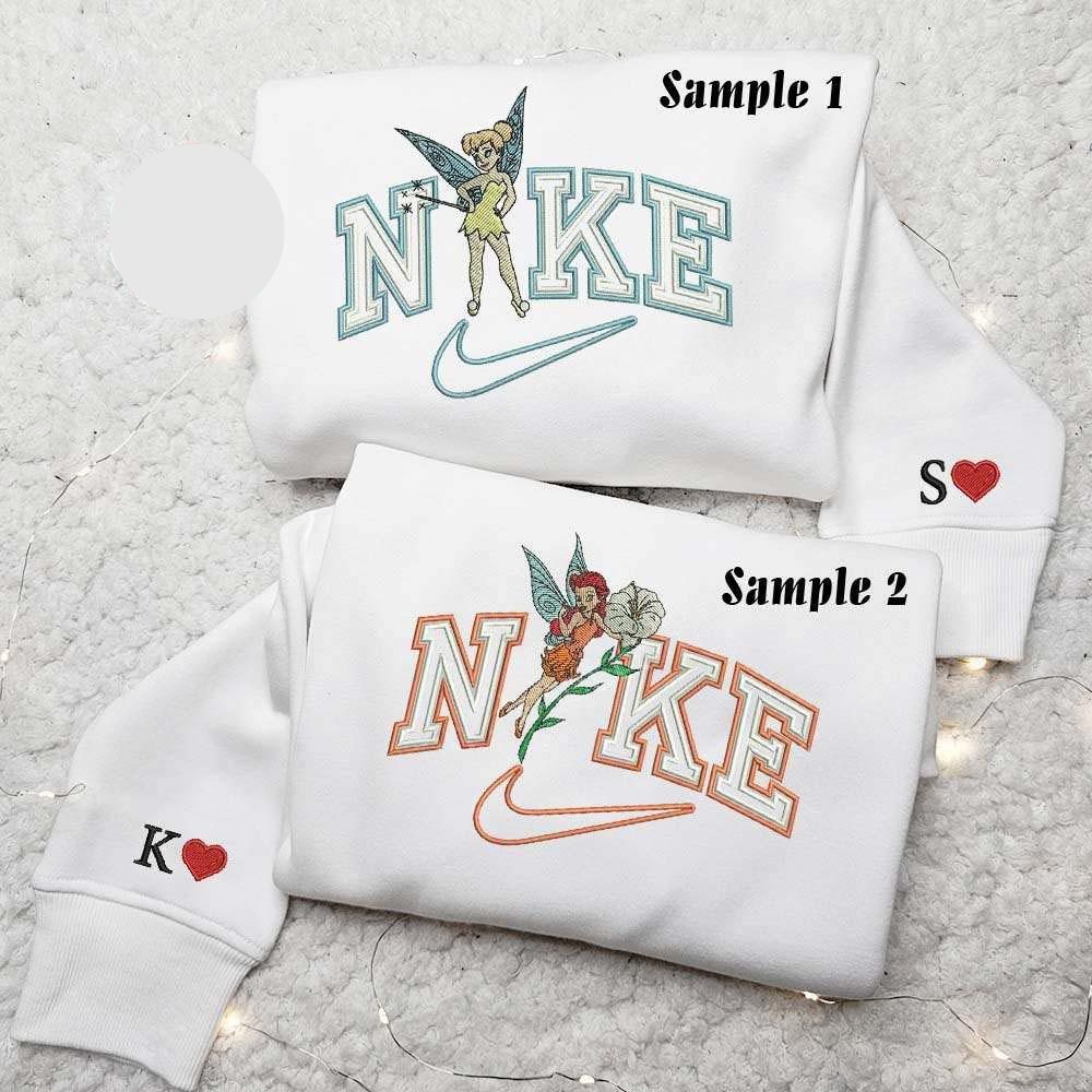 Tinkerbell And Rosetta Fairy From Peter Pan Disney Characters Embroidered Couples Shirts