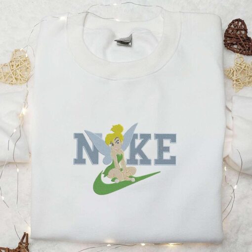 Tinkerbell x Nike Embroidered Shirt Disney Peter Pan Cartoon Embroidered Hoodie Best Gift Ideas For Girls
