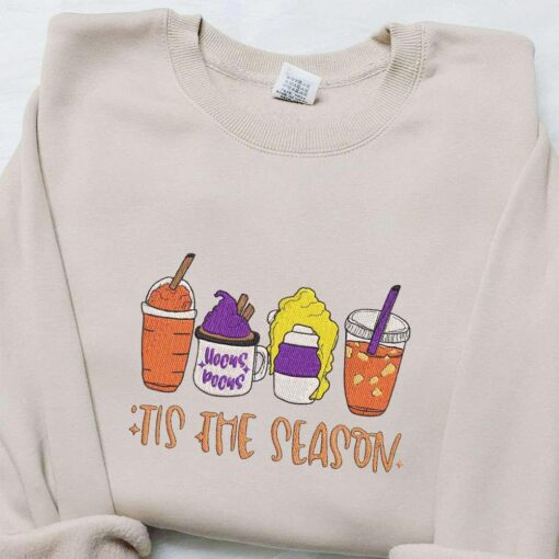 Tis The Season Fall Hocus Pocus Latte Embroidered Shirt Retro Best Halloween Gift Ideas