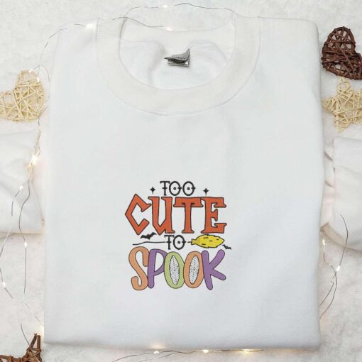 Too Cute to Spook Embroiderd Shirt Happy Halloween Embroidered Shirt Cool Halloween Embroidered Shirt